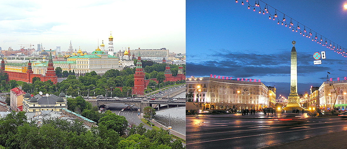 Russland-Belarus-Kreml-Freiheitsplatz-Moskau-Minsk