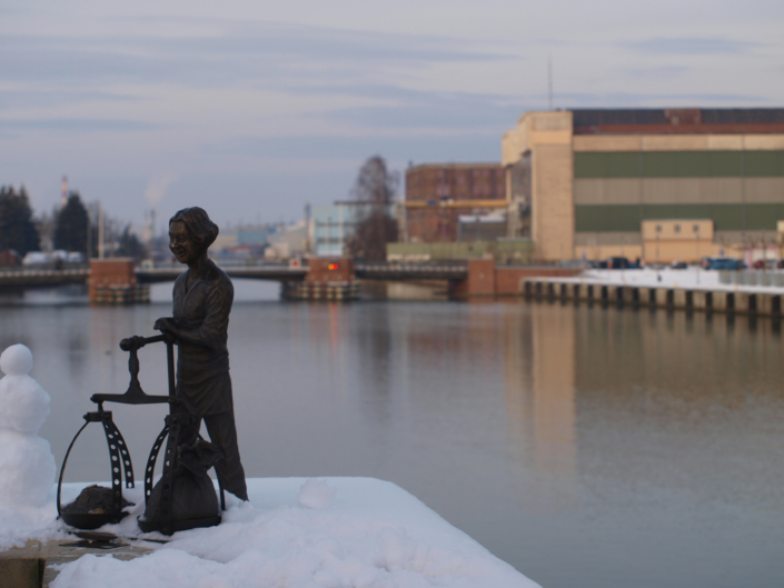 Elblag-Blick-Hafen-Figur